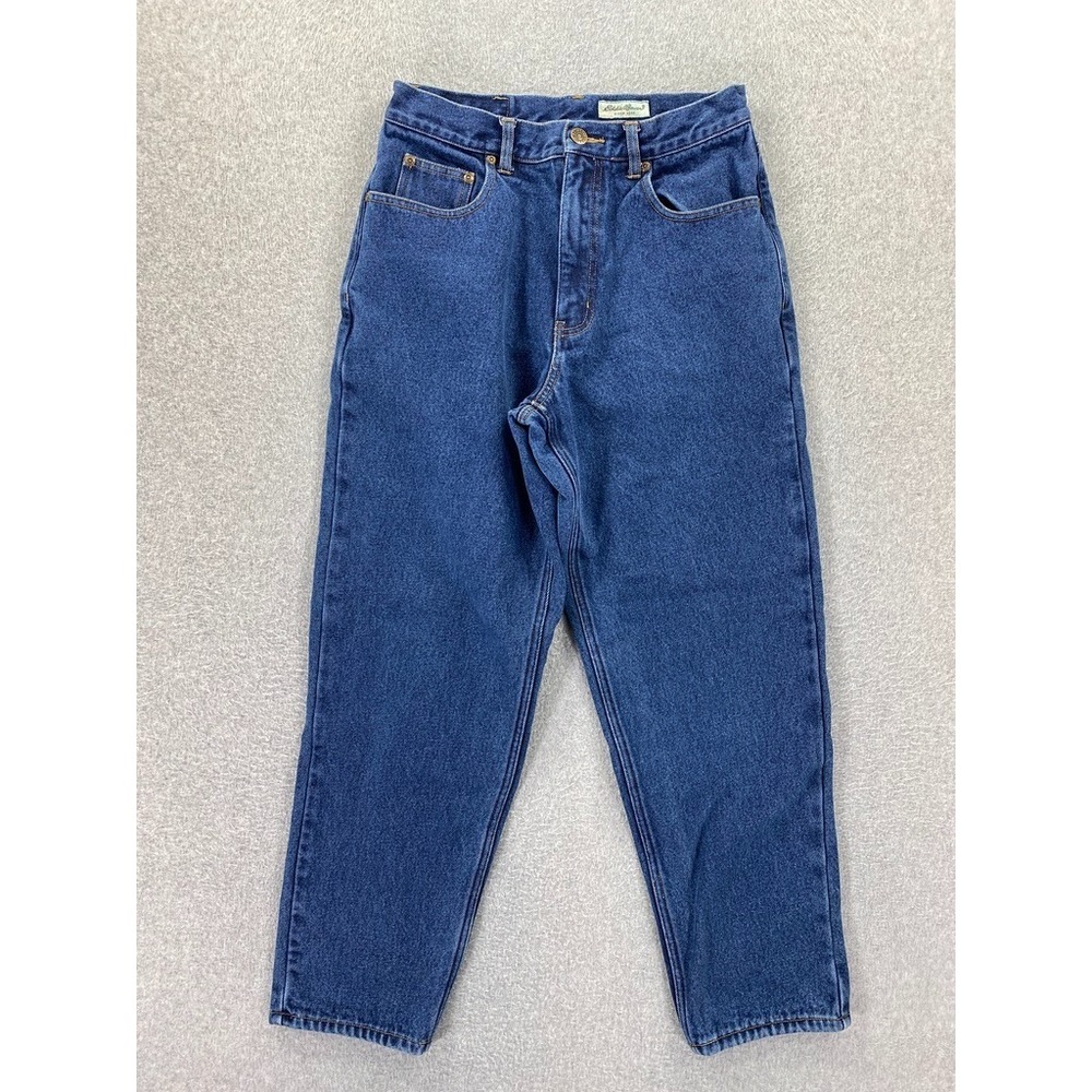 Eddie Bauer Flannel Lined Jeans Women's Size 10P Tapered Leg High Rise Denim